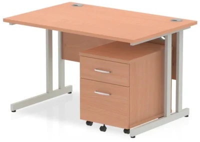 Dynamic Impulse with Cantilever Legs and 2 Drawer Mobile Pedestal