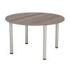 TC One Fraction Plus Circular Meeting Table - 1200 x 730mm - Grey Oak