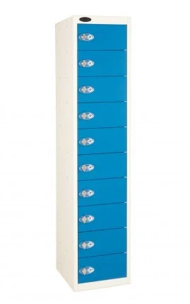 Probe Ten Door Single Steel Lockers - 1780 x 380 x 460mm - Blue (Similar to RAL 5019)