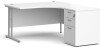 Dams Maestro 25 Corner Desk with Twin Cantilever Legs - 1400 x 1200mm & Desk High Pedestal - White
