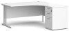 Dams Maestro 25 Corner Desk with Twin Cantilever Legs - 1600 x 1200mm & Desk High Pedestal - White
