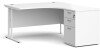 Dams Maestro 25 Corner Desk with Twin Cantilever Legs - 1400 x 1200mm & Desk High Pedestal - White