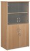 Gentoo Combination Unit with Glass Upper Doors 1440 x 800 x 470mm - Beech