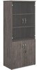 Gentoo Combination Unit with Glass Upper Doors 1790 x 800 x 470mm - Grey Oak