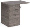 Gentoo Desk High 3 Drawer Pedestal with Flyover Top 725 x 800 x 600mm - Grey Oak