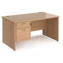 Dams Maestro 25 Rectangular Desk with Panel End Legs and 2 Drawer Fixed Pedestal - 1400 x 800mm