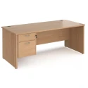 Dams Maestro 25 Rectangular Desk with Panel End Legs and 2 Drawer Fixed Pedestal - 1800 x 800mm