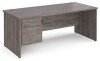Dams Maestro 25 Rectangular Desk with Panel End Legs and 2 Drawer Fixed Pedestal - 1800 x 800mm - Grey Oak