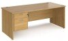 Dams Maestro 25 Rectangular Desk with Panel End Legs and 2 Drawer Fixed Pedestal - 1800 x 800mm - Oak