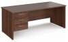 Dams Maestro 25 Rectangular Desk with Panel End Legs and 3 Drawer Fixed Pedestal - 1800 x 800mm - Walnut