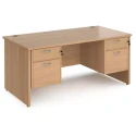 Dams Maestro 25 Rectangular Desk with Panel End Legs, 2 and 2 Drawer Fixed Pedestal - 1600 x 800mm
