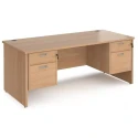 Dams Maestro 25 Rectangular Desk with Panel End Legs, 2 and 2 Drawer Fixed Pedestal - 1800 x 800mm