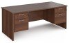 Dams Maestro 25 Rectangular Desk with Panel End Legs, 2 and 2 Drawer Fixed Pedestal - 1800 x 800mm - Walnut