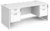 Dams Maestro 25 Rectangular Desk with Panel End Legs, 2 and 2 Drawer Fixed Pedestal - 1800 x 800mm - White