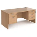 Dams Maestro 25 Rectangular Desk with Panel End Legs, 2 and 3 Drawer Fixed Pedestal - 1600 x 800mm
