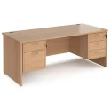 Dams Maestro 25 Rectangular Desk with Panel End Legs, 2 and 3 Drawer Fixed Pedestal - 1800 x 800mm