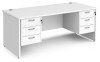 Dams Maestro 25 Rectangular Desk with Panel End Legs, 3 and 3 Drawer Fixed Pedestal - 1800 x 800mm - White