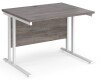 Dams Maestro 25 Rectangular Desk with Twin Cantilever Legs - 1000 x 800mm - Grey Oak