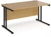 Dams Maestro 25 Rectangular Desk with Twin Cantilever Legs - 1400 x 800mm - Oak