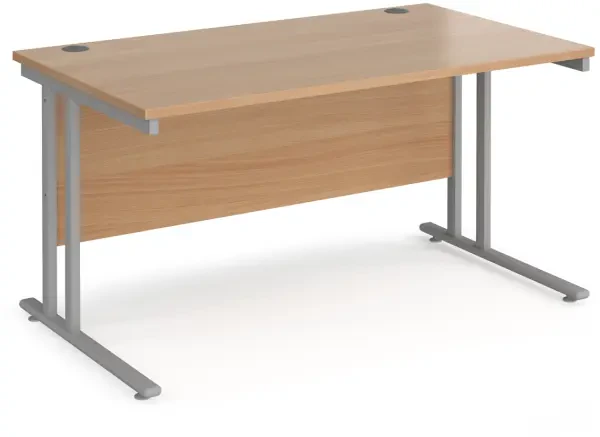 Dams Maestro 25 Rectangular Desk with Twin Cantilever Legs - 1400 x 800mm - Beech