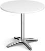 Dams Roma Circular Dining Table with Chrome 4 Leg Base 800mm - White