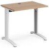 Dams TR10 Rectangular Desk with Cable Managed Legs - 800mm x 600mm - Beech