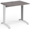 Dams TR10 Rectangular Desk with Cable Managed Legs - 800mm x 600mm - Grey Oak