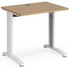Dams TR10 Rectangular Desk with Cable Managed Legs - 800mm x 600mm - Oak
