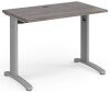 Dams TR10 Rectangular Desk with Cable Managed Legs - 1000mm x 600mm - Grey Oak