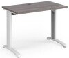 Dams TR10 Rectangular Desk with Cable Managed Legs - 1000mm x 600mm - Grey Oak