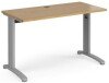 Dams TR10 Rectangular Desk with Cable Managed Legs - 1200mm x 600mm - Oak