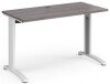 Dams TR10 Rectangular Desk with Cable Managed Legs - 1200mm x 600mm - Grey Oak