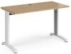 Dams TR10 Rectangular Desk with Cable Managed Legs - 1200mm x 600mm - Oak