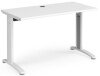 Dams TR10 Rectangular Desk with Cable Managed Legs - 1200mm x 600mm - White