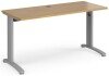 Dams TR10 Rectangular Desk with Cable Managed Legs - 1400mm x 600mm - Oak