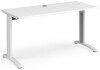Dams TR10 Rectangular Desk with Cable Managed Legs - 1400mm x 600mm - White