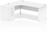 Dynamic Impulse Corner Desk with Panel End Leg and 600mm Fixed Pedestal - 1800 x 1200mm - White