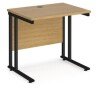 Dams Maestro 25 Rectangular Desk with Twin Cantilever Legs - 800 x 600mm - Oak