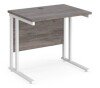 Dams Maestro 25 Rectangular Desk with Twin Cantilever Legs - 800 x 600mm - Grey Oak