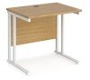 Dams Maestro 25 Rectangular Desk with Twin Cantilever Legs - 800 x 600mm - Oak