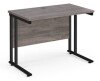 Dams Maestro 25 Rectangular Desk with Twin Cantilever Legs - 1000 x 600mm - Grey Oak