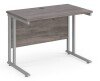 Dams Maestro 25 Rectangular Desk with Twin Cantilever Legs - 1000 x 600mm - Grey Oak