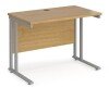 Dams Maestro 25 Rectangular Desk with Twin Cantilever Legs - 1000 x 600mm - Oak