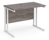 Dams Maestro 25 Rectangular Desk with Twin Cantilever Legs - 1000 x 600mm - Grey Oak