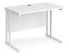Dams Maestro 25 Rectangular Desk with Twin Cantilever Legs - 1000 x 600mm - White