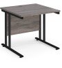 Dams Maestro 25 Rectangular Desk with Twin Cantilever Legs - 800 x 800mm - Grey Oak