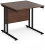 Dams Maestro 25 Rectangular Desk with Twin Cantilever Legs - 800 x 800mm - Walnut