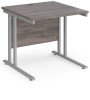 Dams Maestro 25 Rectangular Desk with Twin Cantilever Legs - 800 x 800mm - Grey Oak
