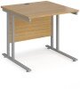 Dams Maestro 25 Rectangular Desk with Twin Cantilever Legs - 800 x 800mm - Oak