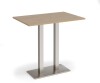 Dams Eros Rectangular Poseur Table with Flat Brushed Steel Rectangular Base & Twin Uprights - Kendal Oak